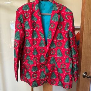 Festive Red Christmas Tree Blazer
